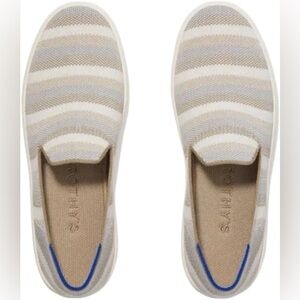Rothy's Beige and blue slip on sneakers size 8